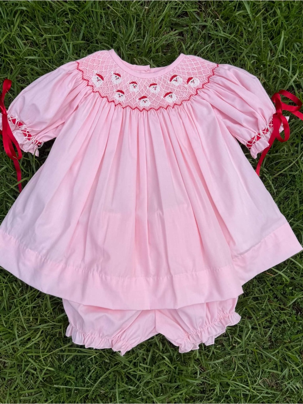 Santa Hand Smocked Set
